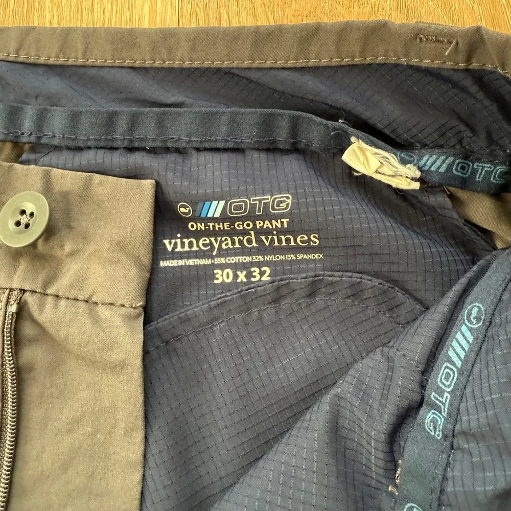 Vineyard Vines Pants Mens 30x32 Gray On The Go Chino OTG Performance Evening Sky - Picture 7 of 7